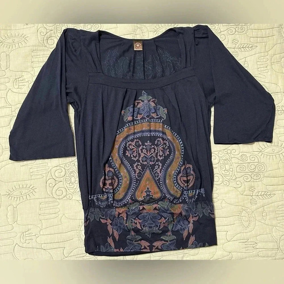 Language Los Angeles Boho Tunic with Banded Bottom Size M - Picture 5 of 6